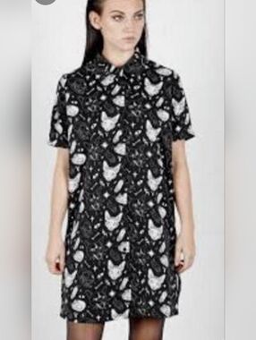 Disturbia Death Cat Shirt Dress, VGUC, Size 2